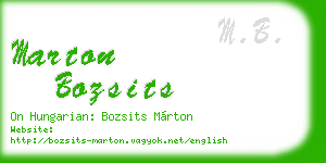 marton bozsits business card